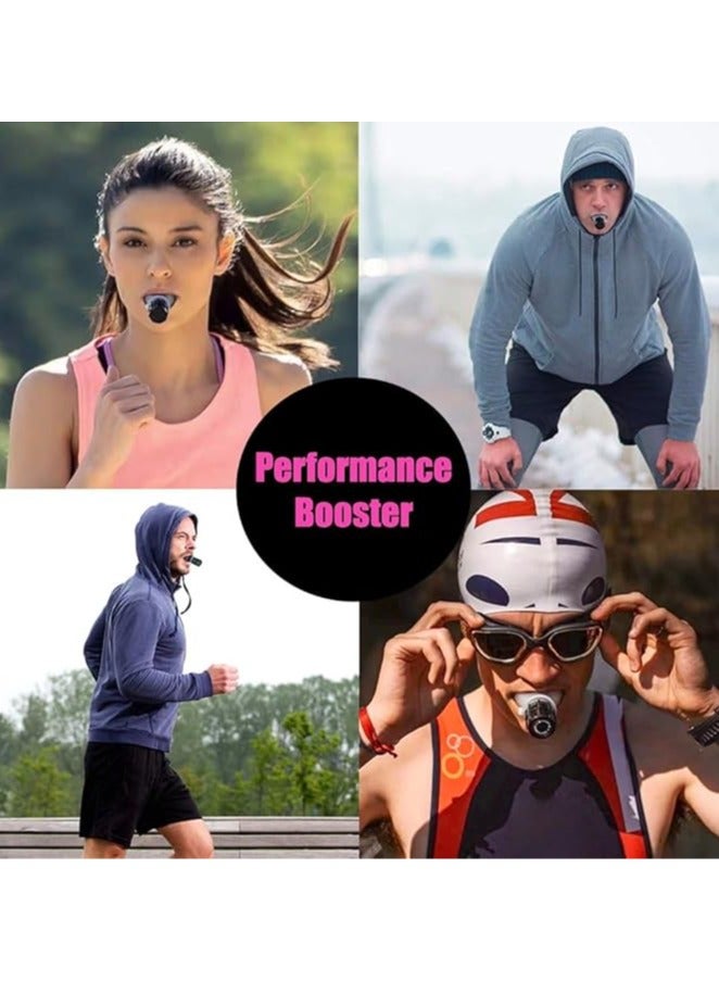 جهاز الشهيق وتمرين التنفس، جهاز تنفس رياضي مدمج من السيليكون، مدرب مقاومة هواء قابل للتعديل للأداء والتحمل، سهل التنظيف (مطور تحكم مزدوج في التدفق) - Image 2